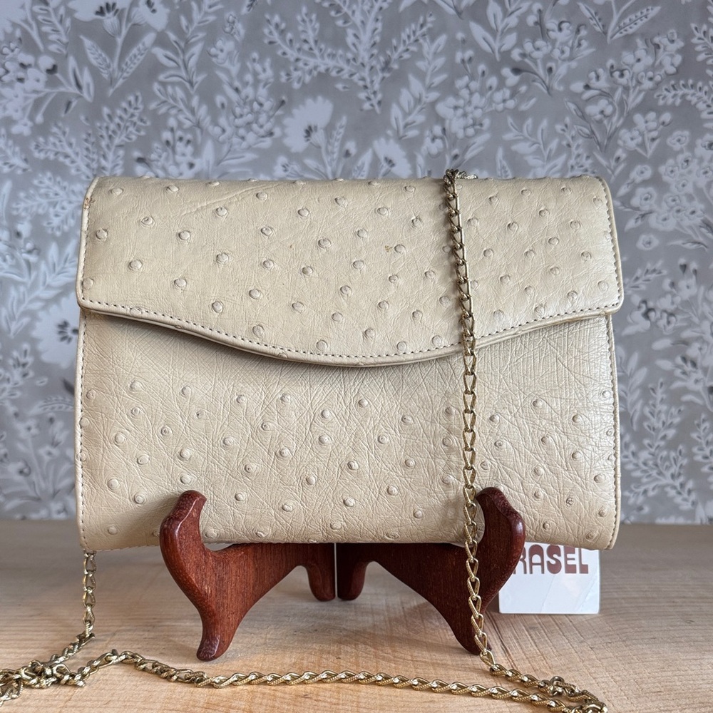 Genuine Ostrich Leather Cross Body/ Clutch